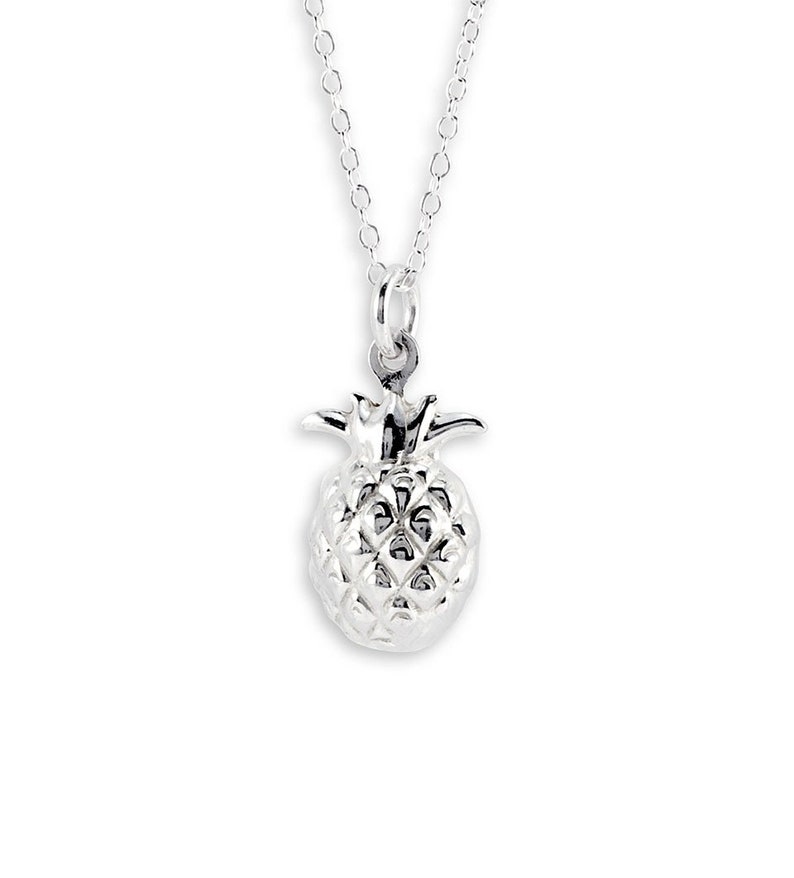 New .925 Sterling Silver Pineapple Pendant Necklace image 1