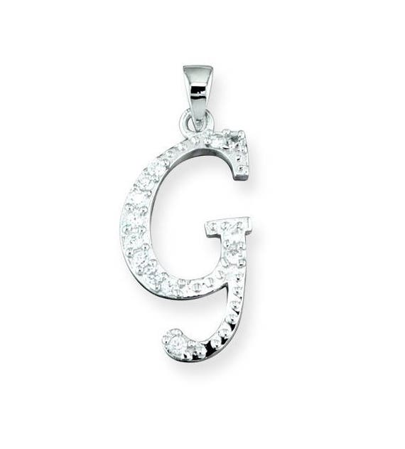 925 Sterling Silver Cursive Letter W Pendant Alphabet Initial Charm Small 