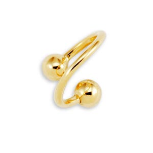 14k Yellow Gold 16g Twister Spiral Belly Navel Ring image 1