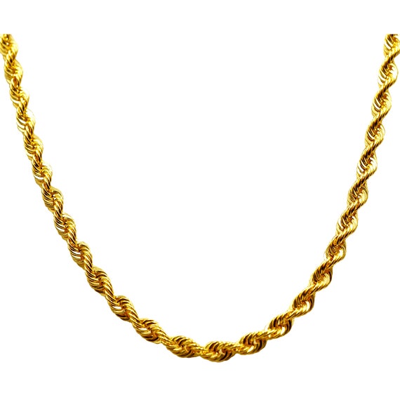 21k Yellow Gold Hollow Rope 4.6mm Chain 