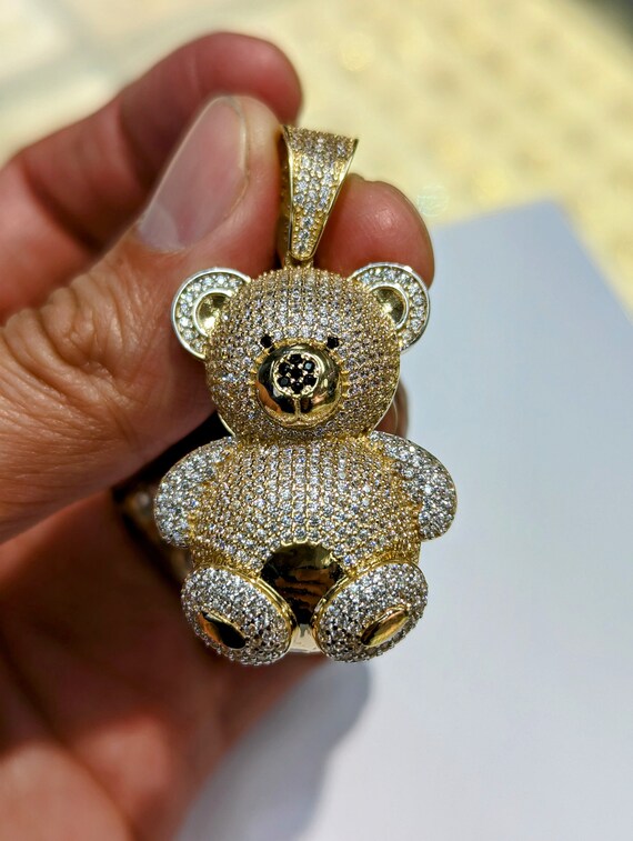 Solid gold teddy bear pendant outlet