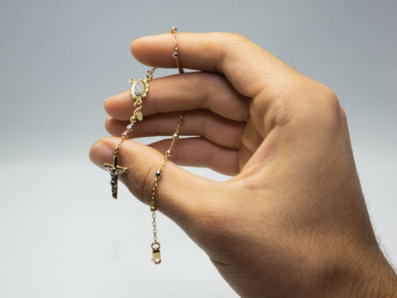 14K Gold Oval Beads Rosary Bracelet ⋆ Virgo Sacrata