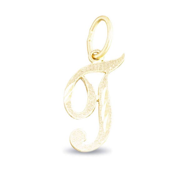 14K White Gold Polished Script Initial Letter S Charm Pendant