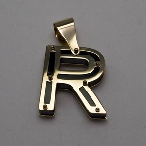 14K Gold Letter R Charm Pendant, Initial Pendant for Necklace image 2