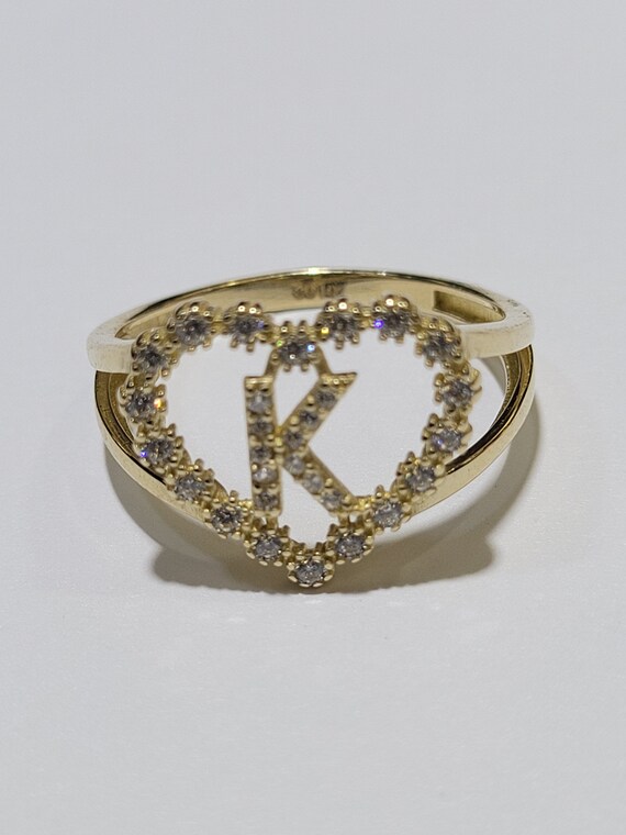 14K Rose and Yellow Gold Heart and Cross Ring