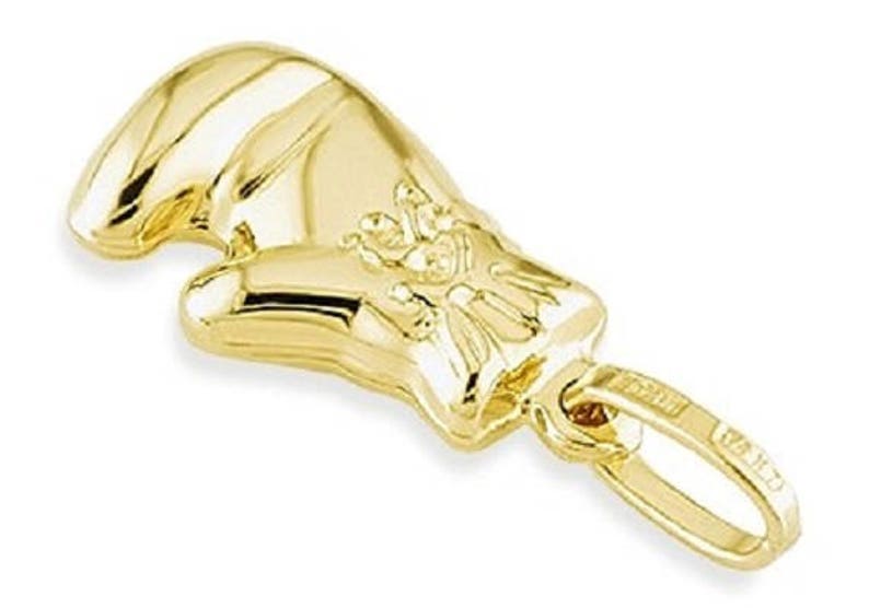 Solid 14k Yellow Gold Puffy Boxing Glove Sports Pendant image 2