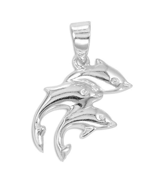 Sterling Silver Dolphins Charm 