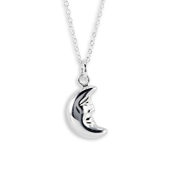 New 925 Sterling Silver Crescent Moon Pendant Necklace New 925 Sterling Silver Crescent Moon Pendant Necklace