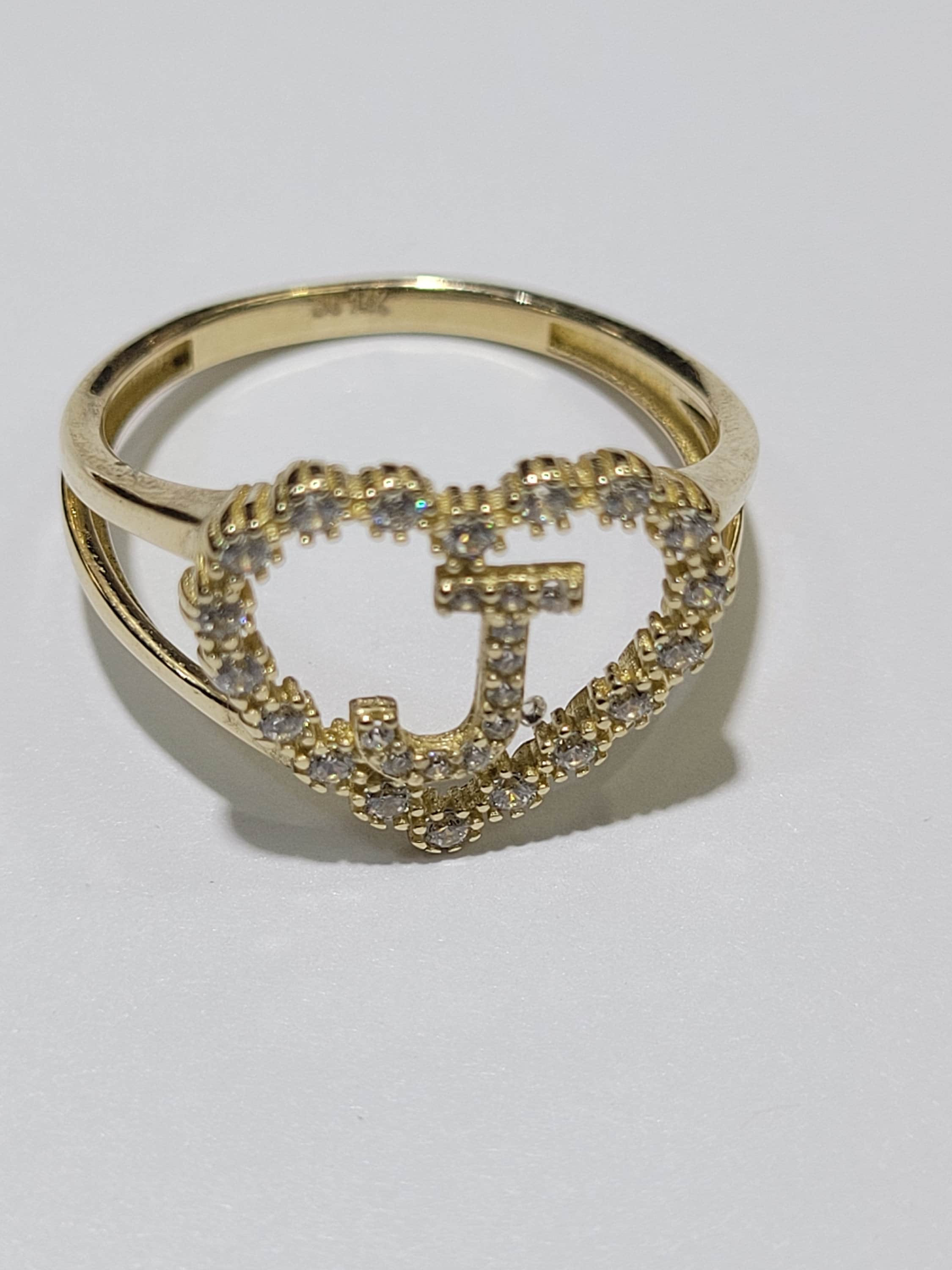 Letter j 2024 ring gold