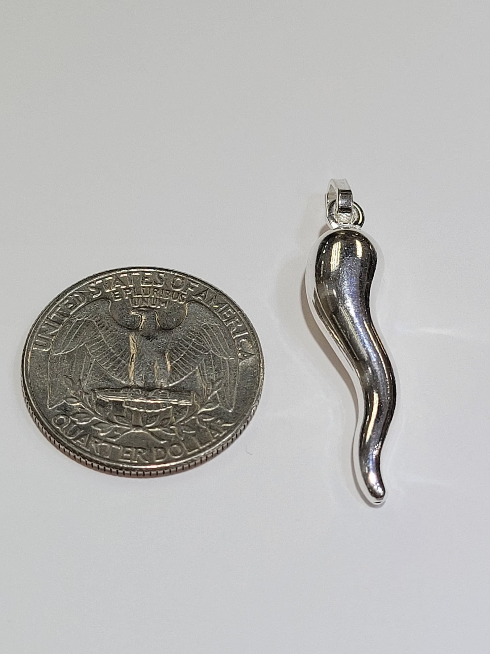 925 Sterling Silver Italian Horn Lucky Charm Pendant Etsy
