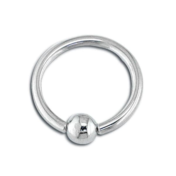 Nuevo .925 Sterling Silver Circle 14g Belly Button Navel Ring