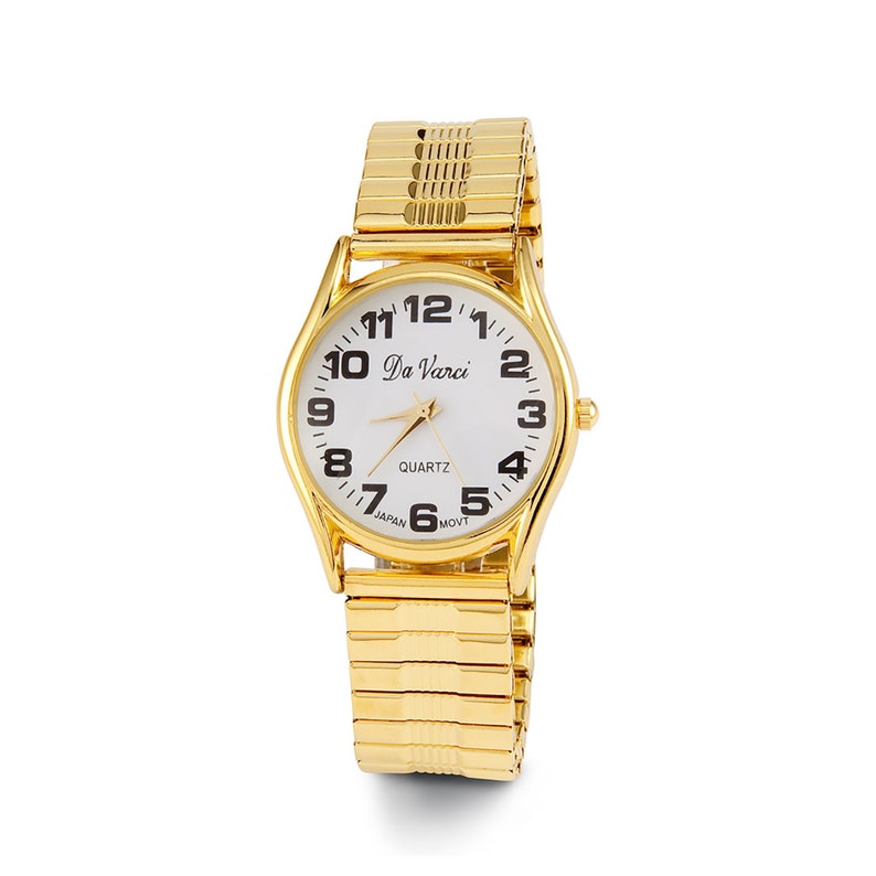 New Gold Tone Stretch Band Womens Bracelet Watch image 1