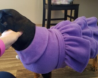 Fleece Dog Coat with Ruffles ( Ready to wear Sizes)