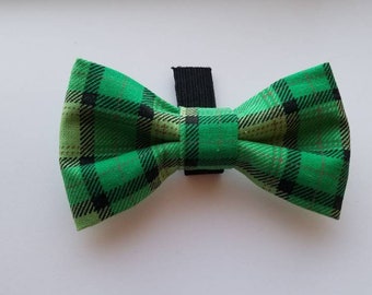 Green Plaid Bow Tie,Dog Bow Tie, Dog Bow Tie, Pet Bow Tie, Saint Patty's Day Bowtie