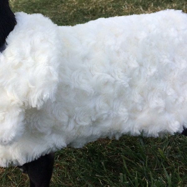 Custom Faux Fur Dog Coat, Custom Couture Fur Dog Coat