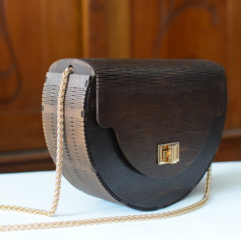 Wooden Clutch Bag Chocolate Brown Classic Elegant Sac Borsa - Etsy