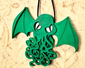 Cthulhu Ornament - Wood painted with Acrylic