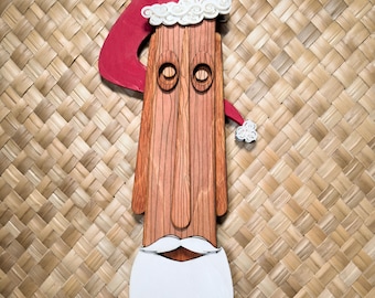 Bearded Santa Tiki Wall Hanging 25"Tall