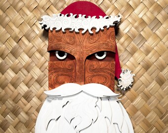 Tattoo Bearded Tiki Santa Wall Hanging