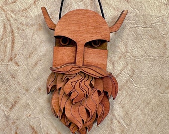 Wooden Viking Ornament