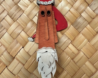 Moe-Eye Bearded Santa Ornament