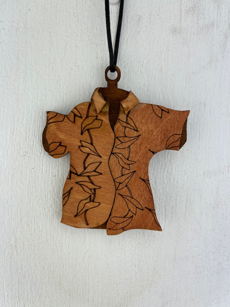 Wood Aloha Shirt Ornament image 1