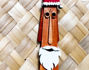 Moe-Eye Bearded Santa Ornament