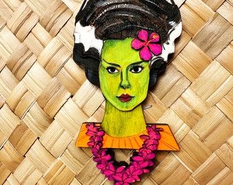 Bride O' Frankenstein Island Style Ornament - Hand Painted