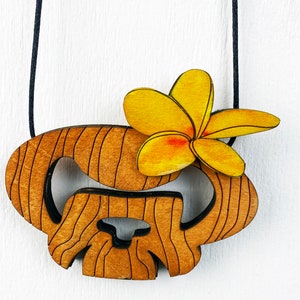 Skull Plumeria Pendant/Refrigerator Magnet Ornament