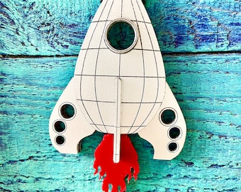 Rocket Ornament or Pendant