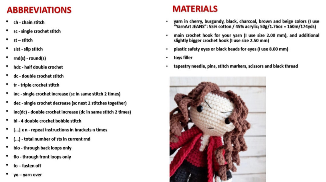 Scarlet Witch crochet pattern PDF Amigurumi superhero doll | Etsy