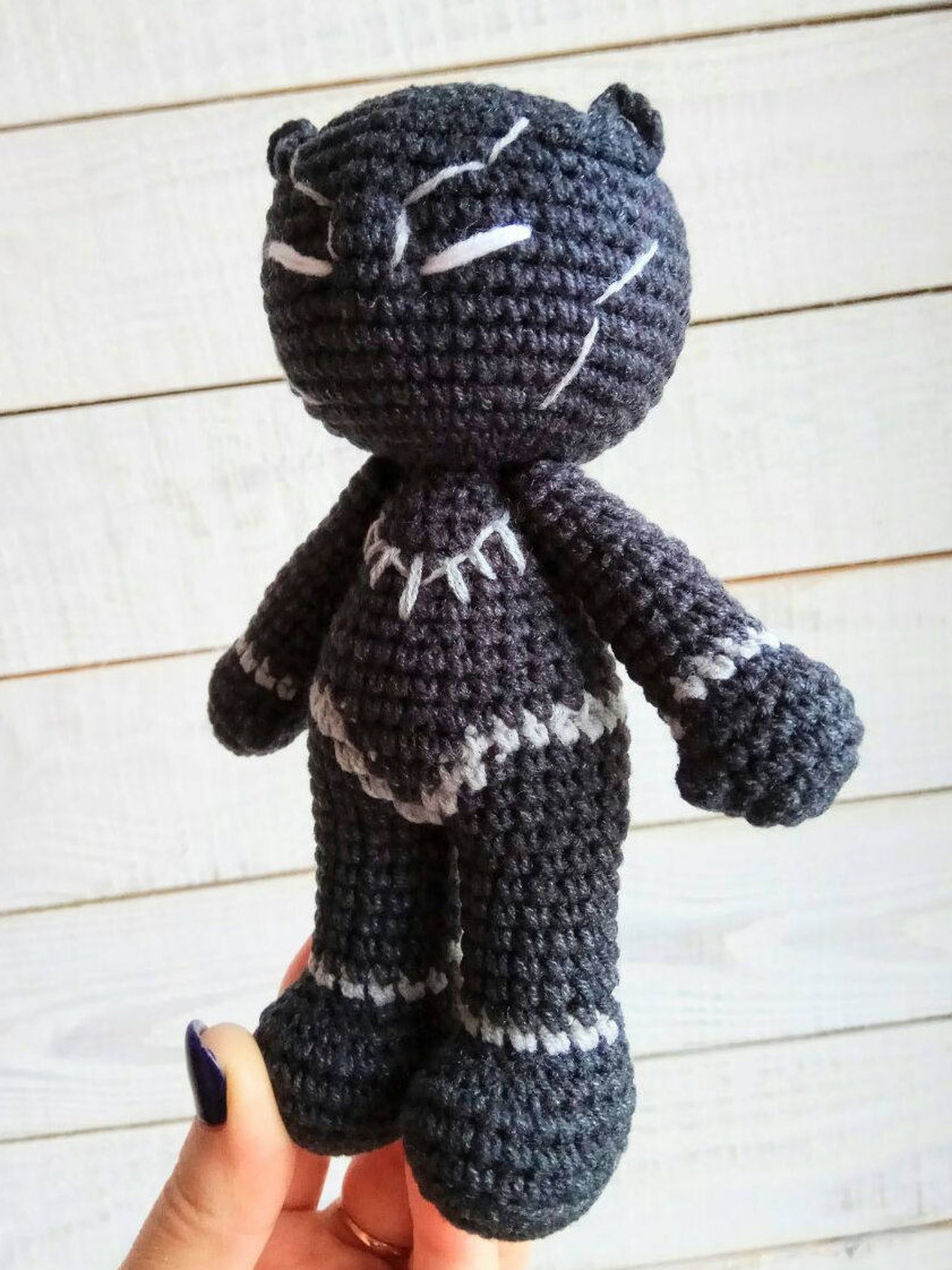 Black Panther crochet pattern PDF Amigurumi superhero Comics Etsy