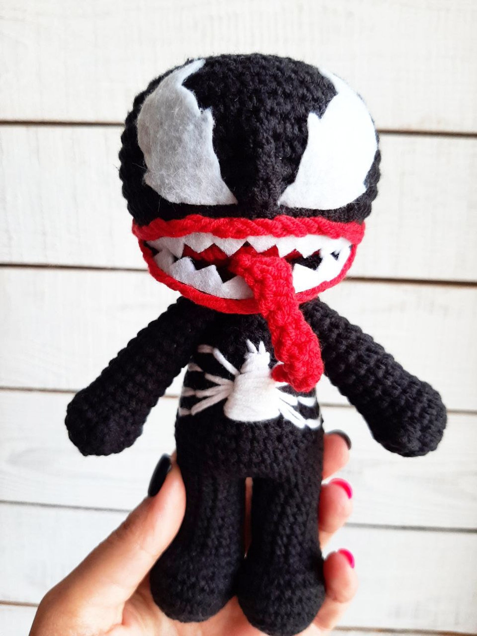 Venom Crochet Pattern PDF Amigurumi Superhero Doll DIY Comics Etsy