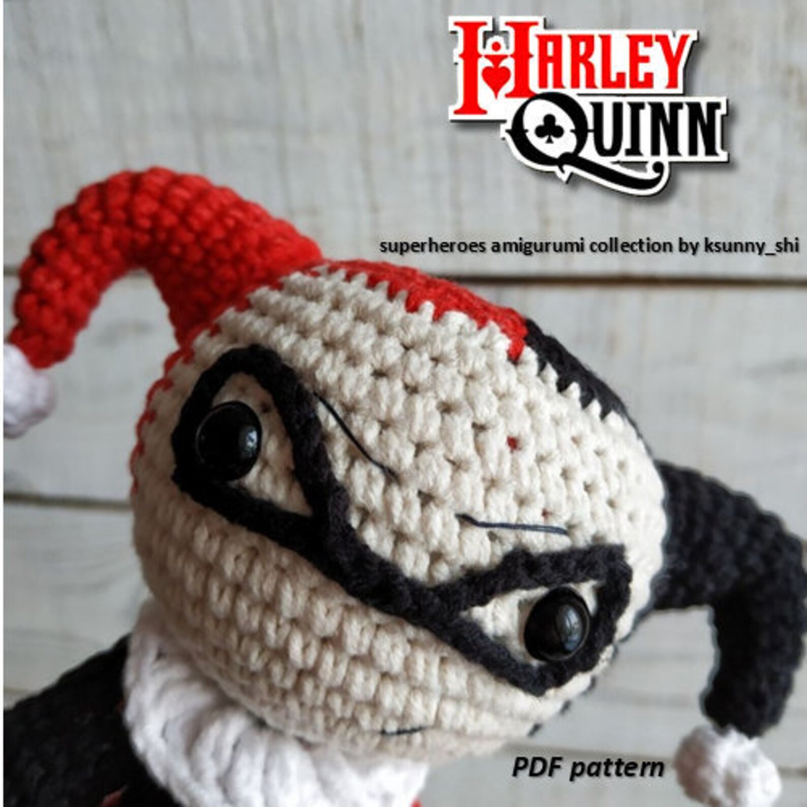 Harley Quinn Crochet Pattern PDF Classic Comic Book Edition Etsy