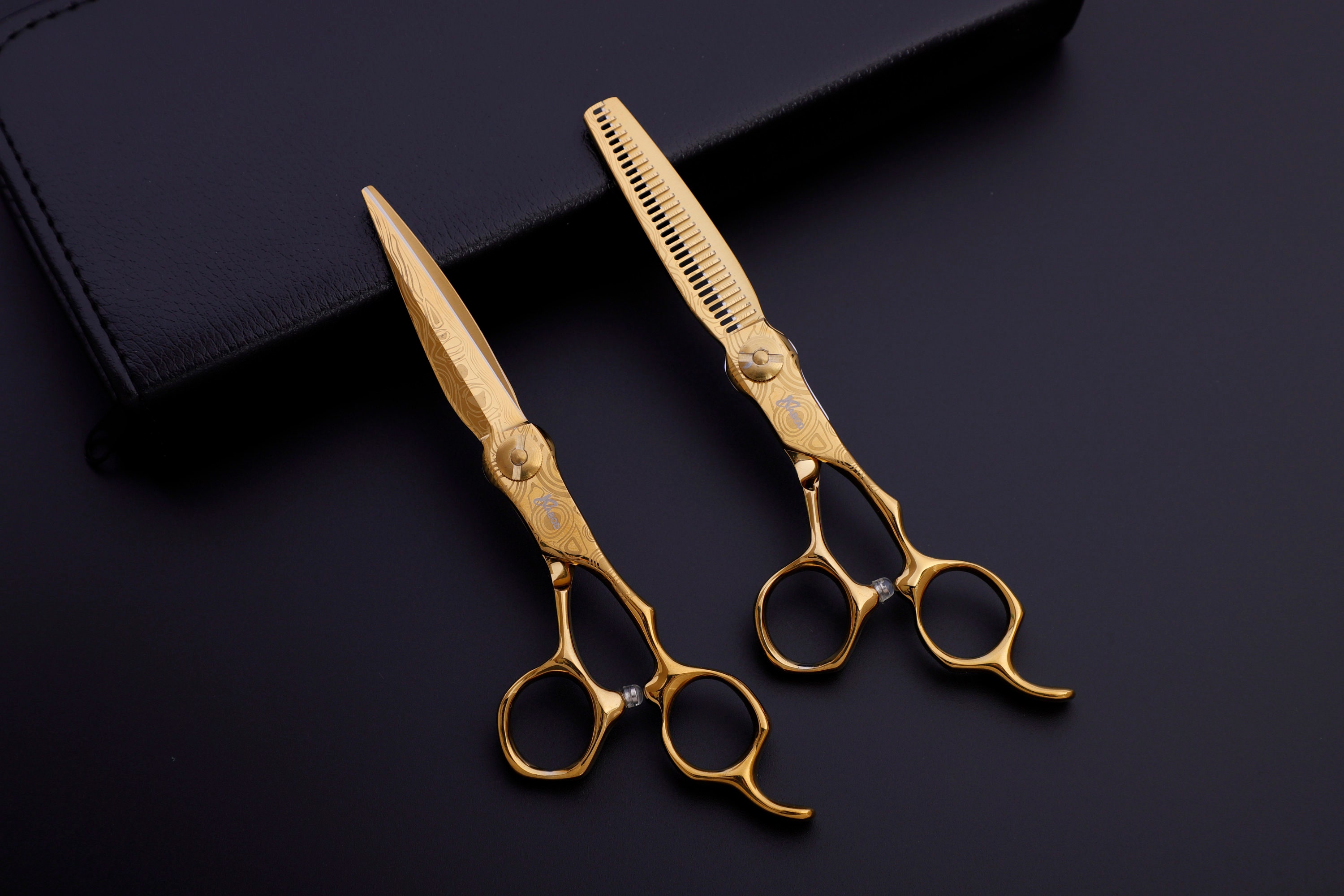 Diamond Beauty Barber Scissors Gold Color Hair Razor Edge Haircut Shears  Stainless Professional 