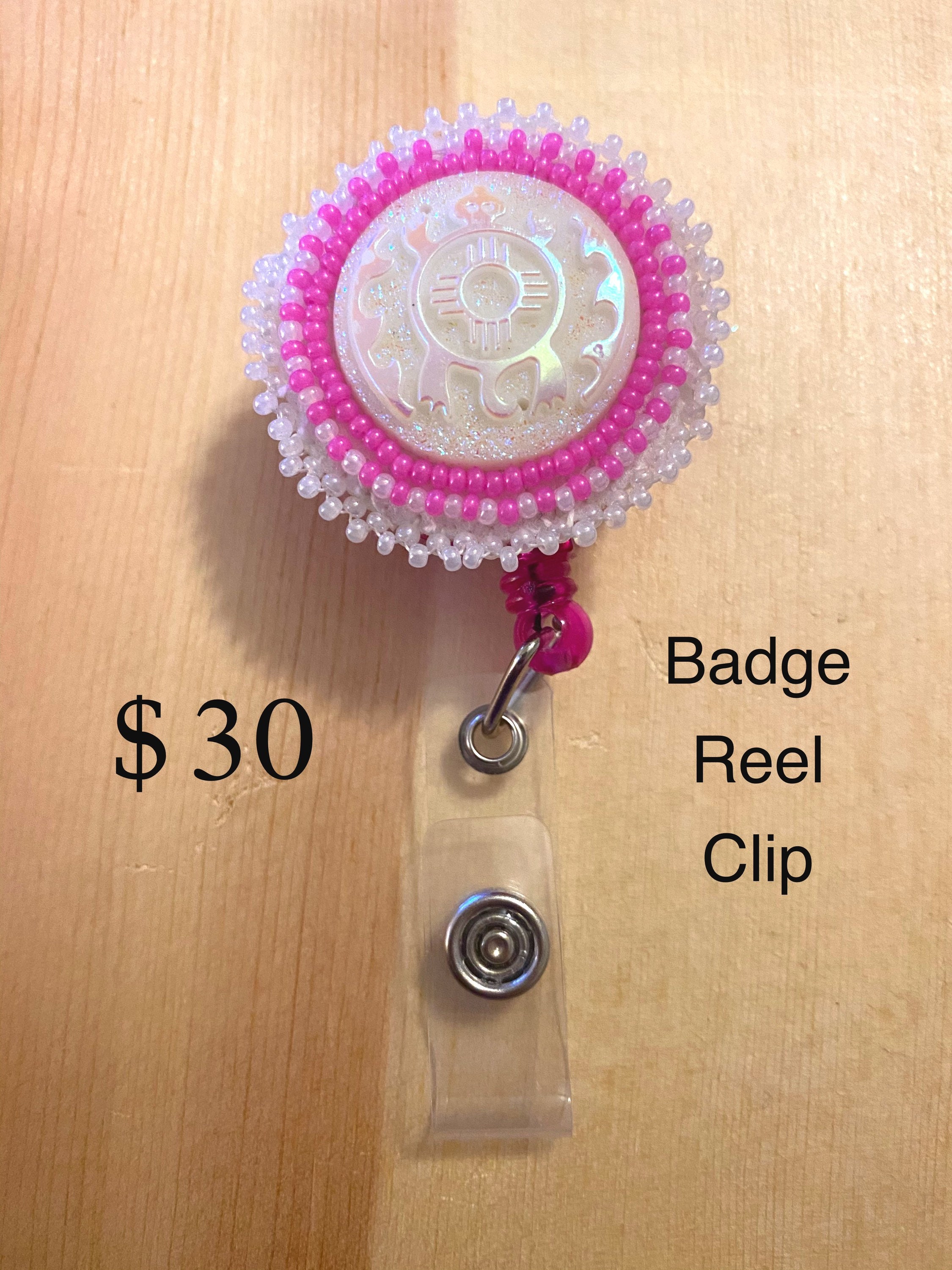 Handmade Native American Rosette Reel Badge Clip Etsy