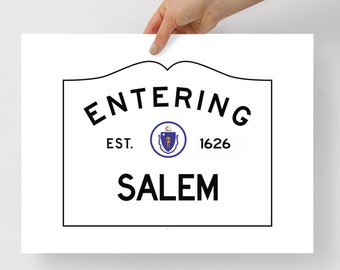 Salem Poster Print Wall Art, Witch City Gift for Sister, Halloween Wall Art, Spooky Gift for Witchy Woman, Salem Massachusetts Witchy Vibes