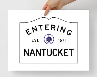 Nantucket Poster, Cape Cod Wedding Gift, Housewarming Gift for Newlyweds, Beach House Wall Art Decor Gift for Friend, Massachusetts