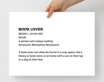 Book Lover Poster, Gallery Wall Art Gift for Bookworm, Reading Room Decor Gift for Girlfriend, Reading Nook Poster, Reader Gift for Wife