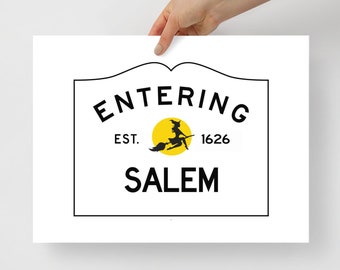 Salem Witch Print Wall Art, Witch City Gift for Sister, Halloween Wall Art, Spooky Gift for Witchy Woman, Salem Massachusetts Witchy Vibes