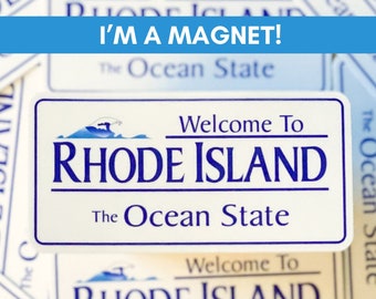 Rhode Island Sign, Welcome to Rhode Island Magnet, Ocean State of Mind, Providence Gift for Friend, New England Magnet, New England States