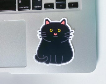 Black Cat Sticker Waterproof Cat Sticker for Car, Fat Cat Sticker for Laptop, Void Cat Sticker Cute Cat Decal Gift for Cat Lover