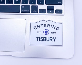 Entering Tisbury Martha’s Vineyard Massachusetts Town Sign Sticker