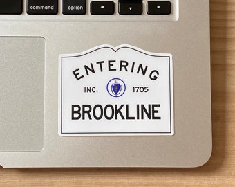 Brookline MA Sticker, Massachusetts Sticker Gift for Dad, Massachusetts Gift for Mom, Waterproof Sticker for Car, Laptop Sticker, Decal