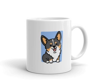 Cute Corgi Mug Gift for Corgi Lover, Pembroke Welsh Corgi Gift for Friend, Black and Tan Corgi Stuff Gift for Dog Mom, Corgi Mama Mug
