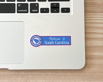 South Carolina State Sign Sticker, Charleston Wedding Favor, Welcome Gift for Wedding Guests, Weatherproof Decal, Dishwasher Safe Sticker