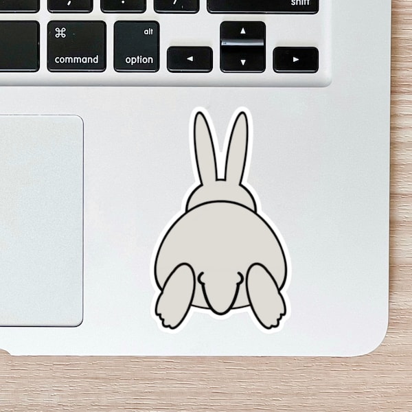 Bunny Rabbit Tail Sticker, Bun Bun Decal Gift for Daughter, White Rabbit Gift for Bun Mom, Waterproof Weathproof Dishwasher Safe