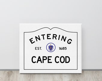 Cape Cod Wall Art Gift, Canvas Cape Cod Art Gift, Entering Cape Cod Housewarming Gift for Couple, Cape Cod Wedding Gift for Newlyweds