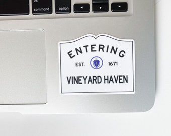 Entering Vineyard Haven Martha’s Vineyard Massachusetts Town Sign Sticker