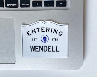 Entering Wendell Massachusetts Town Sign Sticker